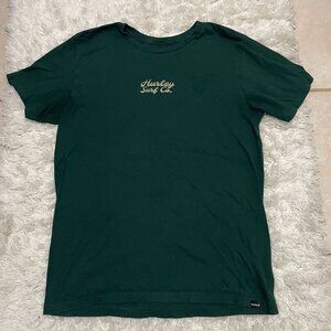 HURLEY Mens Large Green Surf Tshirt Crew Neck Graphic Back